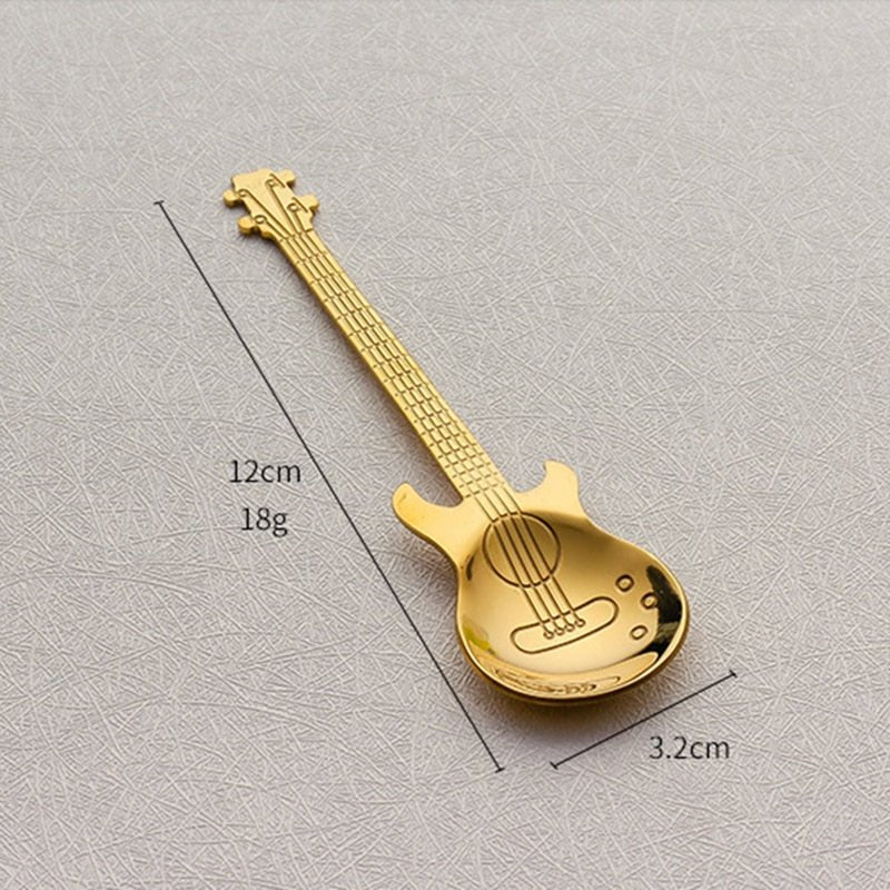 1pcs Stainless Steel Guitar Shaped Spoon