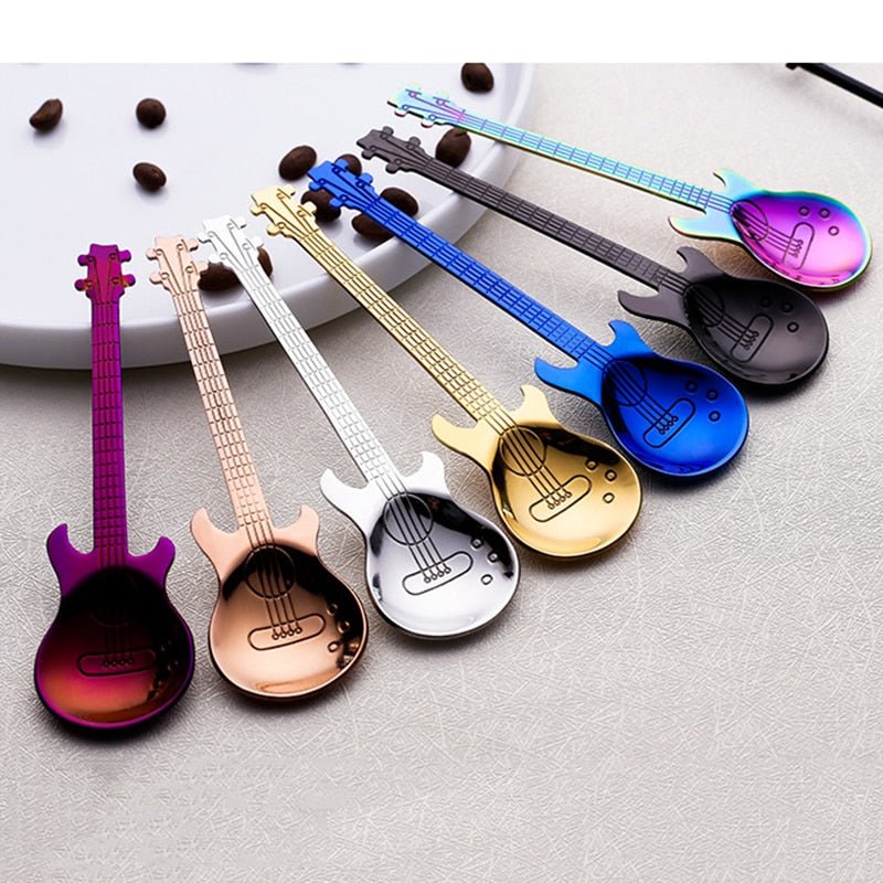1pcs Stainless Steel Guitar Shaped Spoon