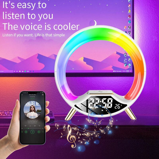 Smart RGB Light Alarm Clock Speaker Wireless Phone Charger﻿ - Blissfullplanet